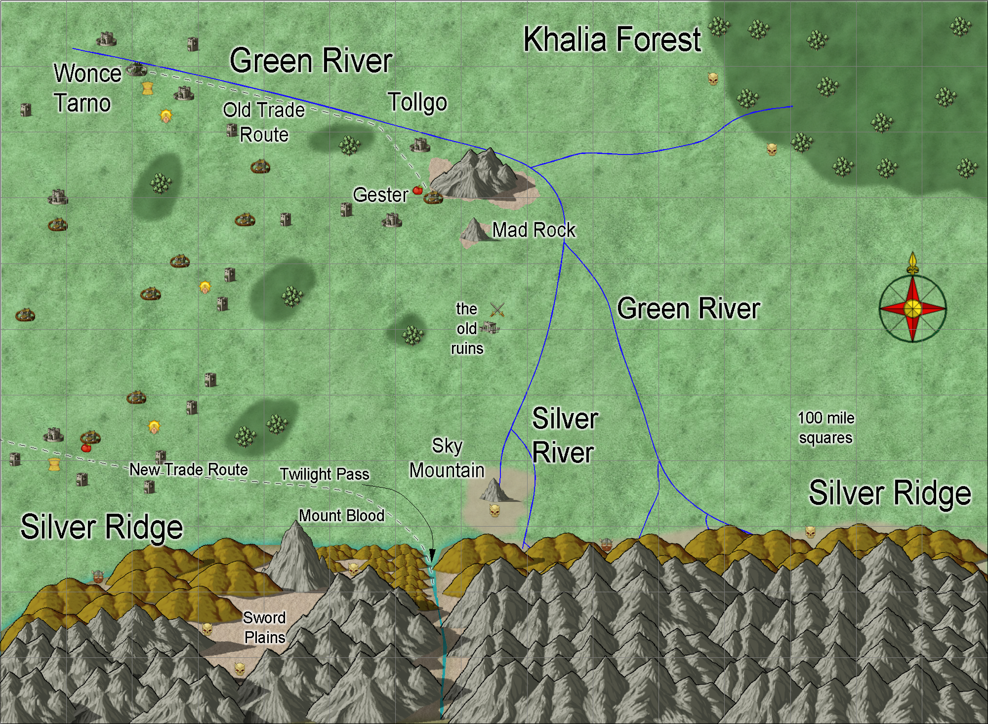 Mad Rock, partial zoomed in area map